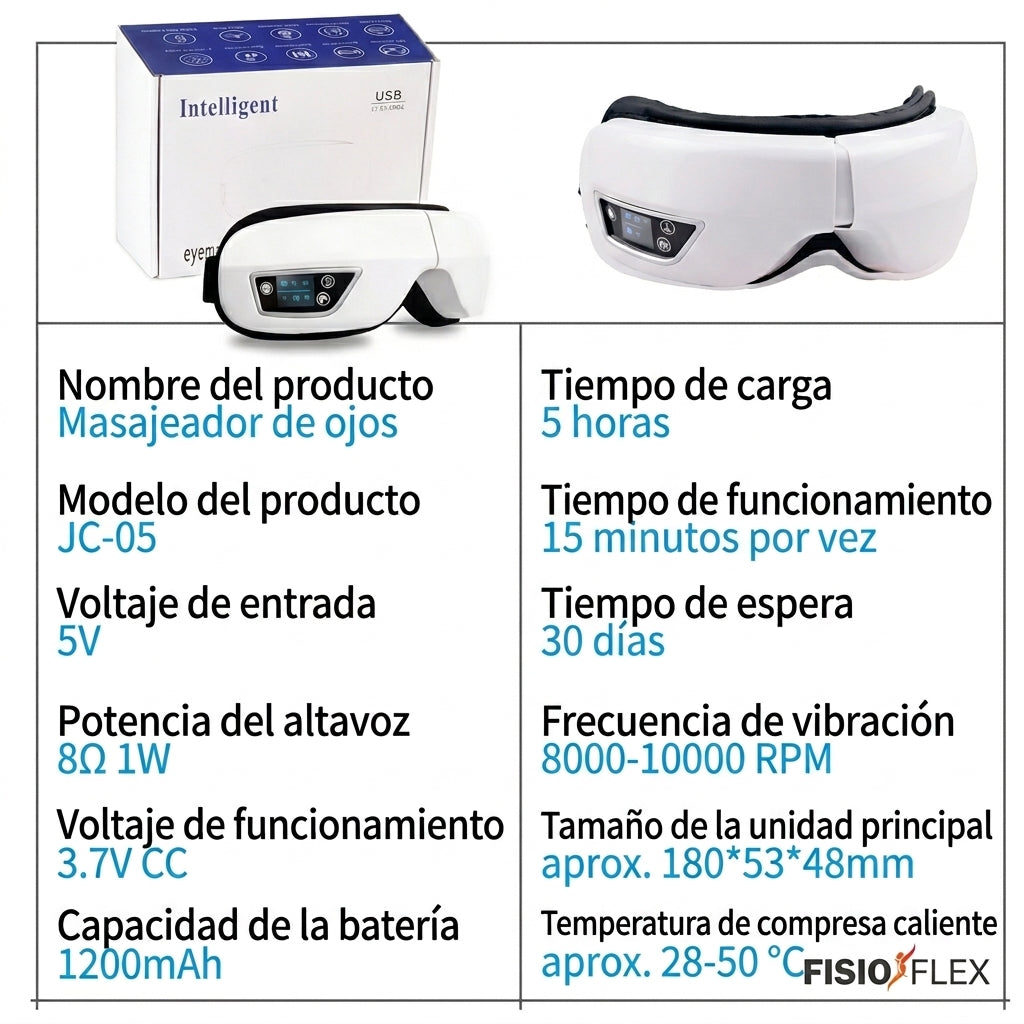 Masajeador Ocular Inteligente Pro – Alivio de la Fatiga Visual y Presoterapia Térmica