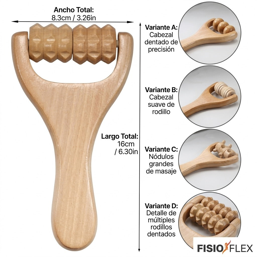 Rodillo Masajeador de Madera – Reflexología Podal y Alivio de Fascitis Plantar