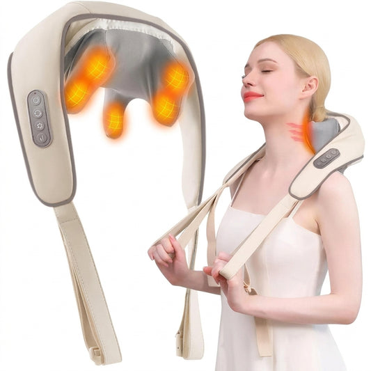 Masajeador Cervical y de Hombros Pro – Sistema de Masaje Shiatsu 3D y Descompresión Neuromuscular
