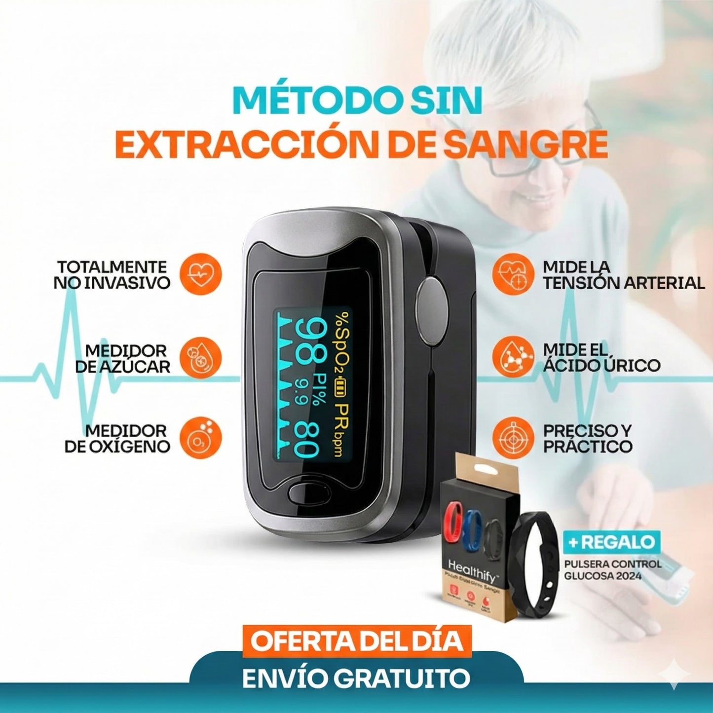 [GlucoCare™] Medición y gestión 3 en 1 de glucosa, colesterol y presión arterial
